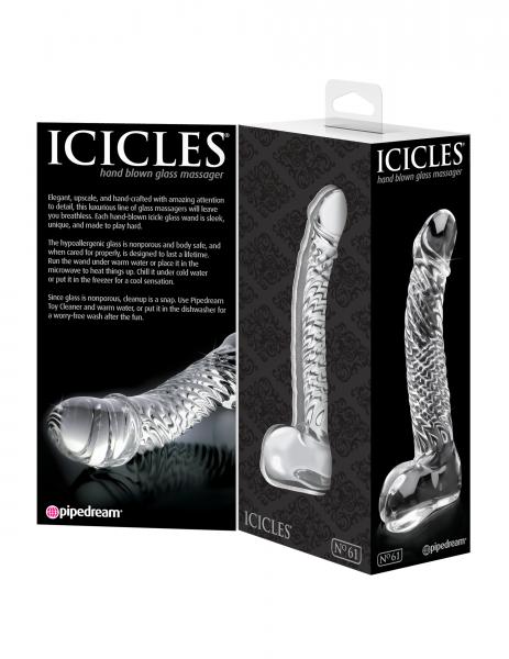 Icicles No 61 Clear Glass Realistic Dildo