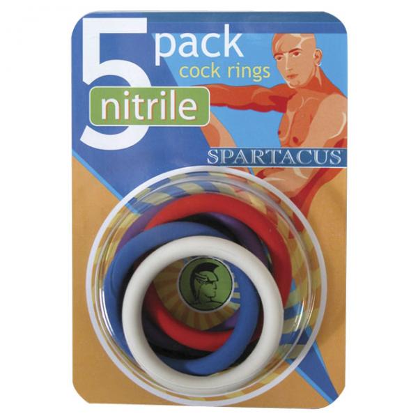 Spartacus Nitrile Cock Rings 5 Pack 1.5 inches