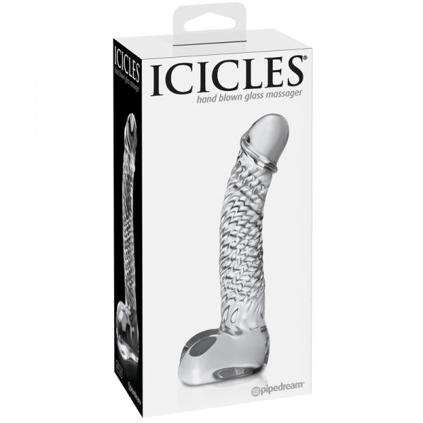 Icicles No 61 Clear Glass Realistic Dildo