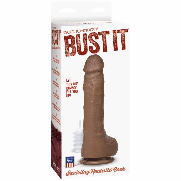 Bust It Squirting Realistic Cock Tan Dildo
