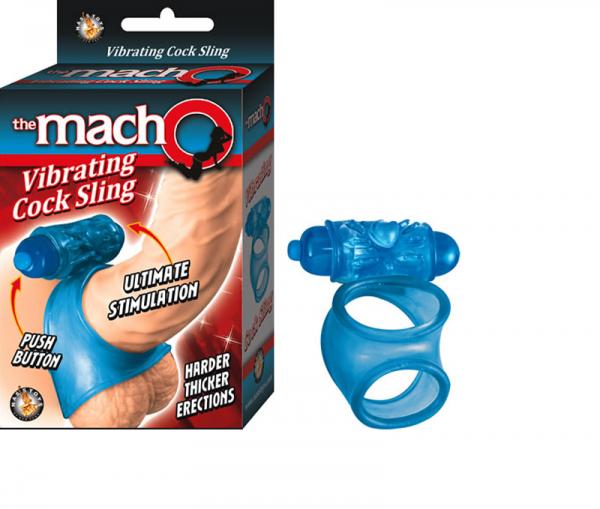 The Macho Vibrating Cocksling, Waterproof Blue