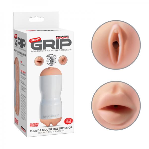 Tight Grip Pussy/Mouth Masturbator Beige