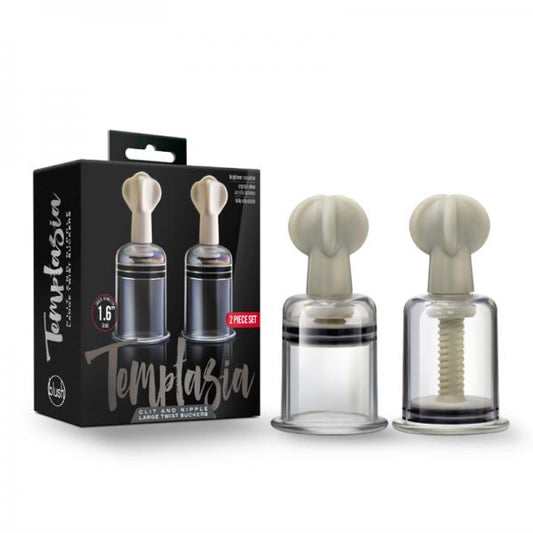 Temptasia - Clit And Nipple Large Twist Suckers - Set Of 2 - Clear