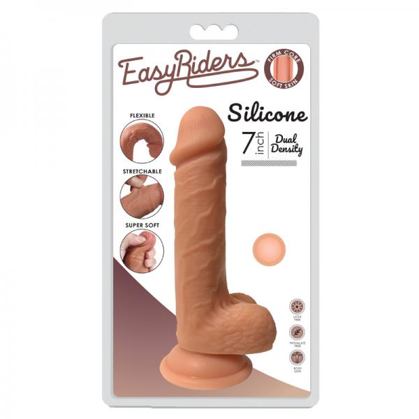 Easy Riders 7in Dual Density Silicone Dong With Balls