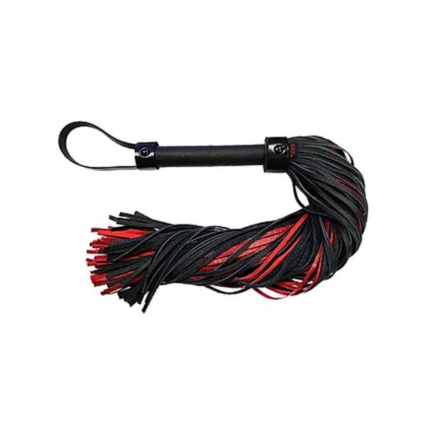 Leather Long Flogger Burgunday & Black Accessories